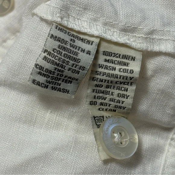 Margaritaville Frayed Hem White Jacket 100% Linen Beach Vacay Lightweight - Picture 4 of 6